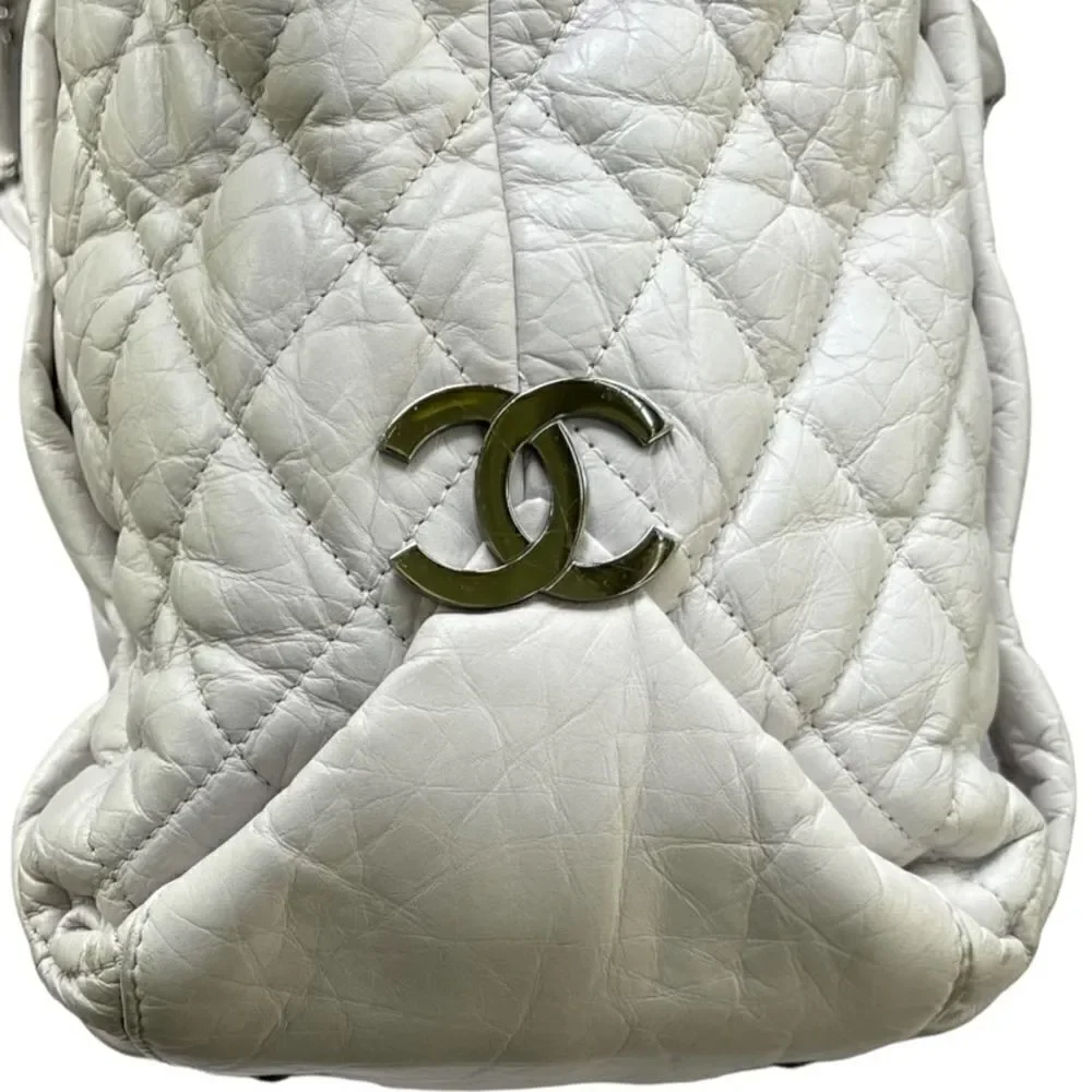 Chanel Matellase Quilted Lambskin Leather Tote Handbag